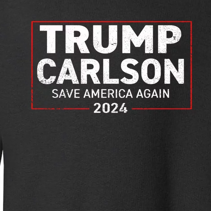 Trump Carlson 2024 Distressed President Election Pro America US Flag Toddler Sweatshirt