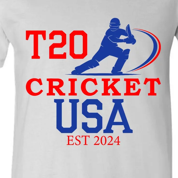 T20 Cricket 2024 Usa V-Neck T-Shirt