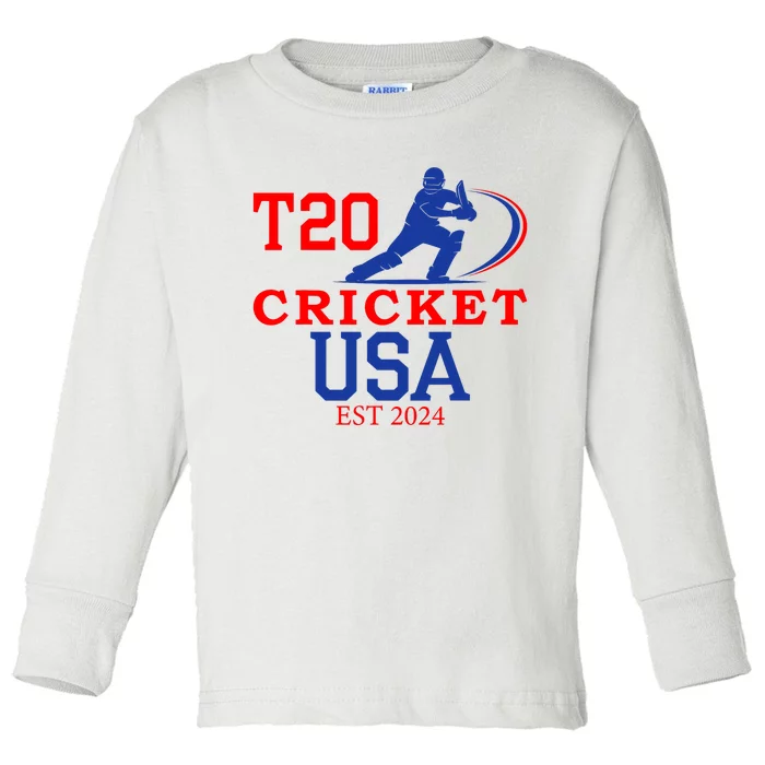 T20 Cricket 2024 Usa Toddler Long Sleeve Shirt