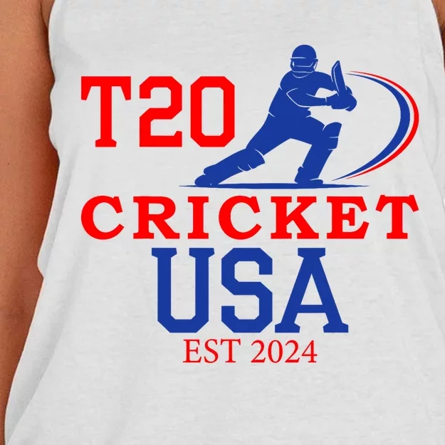 T20 Cricket 2024 Usa Women's Knotted Racerback Tank