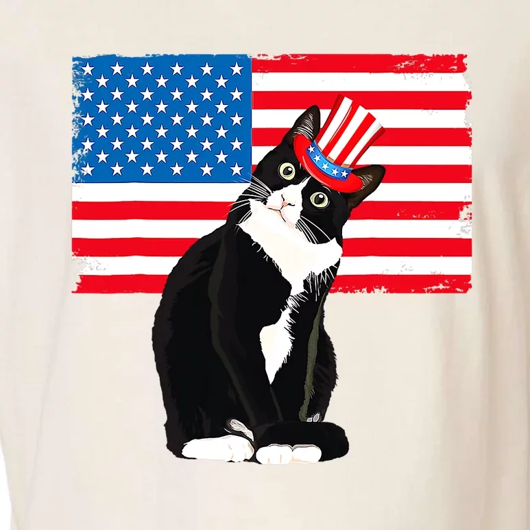 Tuxedo Cat 4th Of July Patriotic Tee Gifts Garment-Dyed Women's Muscle Tee