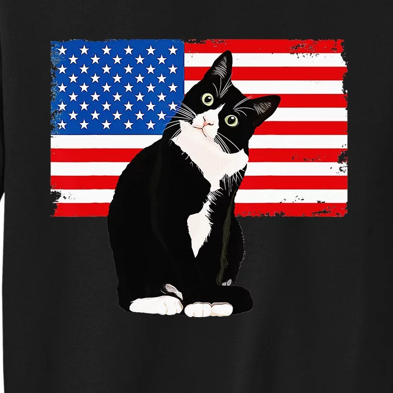 Tuxedo Cat 4th of July Patriotic Tee Sweatshirt