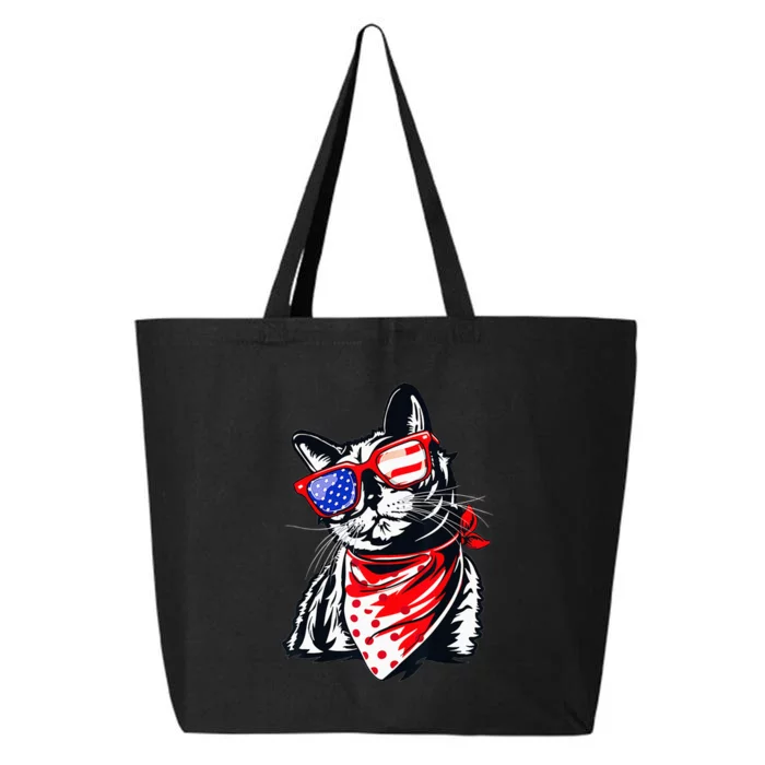 Tuxedo Cat 4th of July Patriotic Gift 25L Jumbo Tote