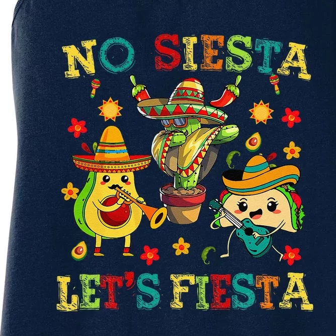 Taco Cinco 5 De Mayo No Siesta Let Fiesta Funny Women's Racerback Tank