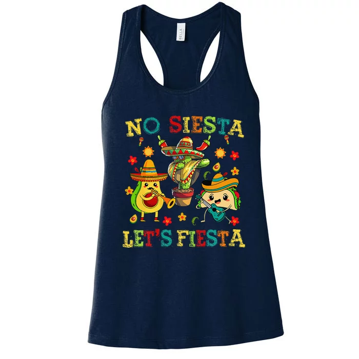 Taco Cinco 5 De Mayo No Siesta Let Fiesta Funny Women's Racerback Tank