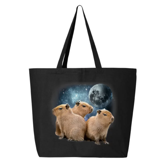 Three Capybaras And Moon Funny Capybara Humor Parody 25L Jumbo Tote