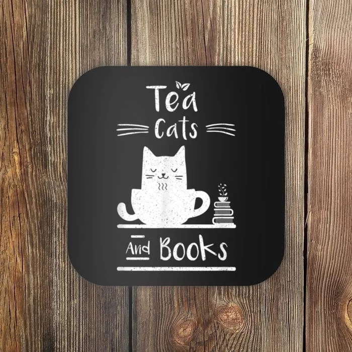 Tea Cats And Books Coaster