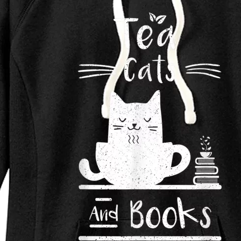 Tea Cats And Books Women's Fleece Hoodie