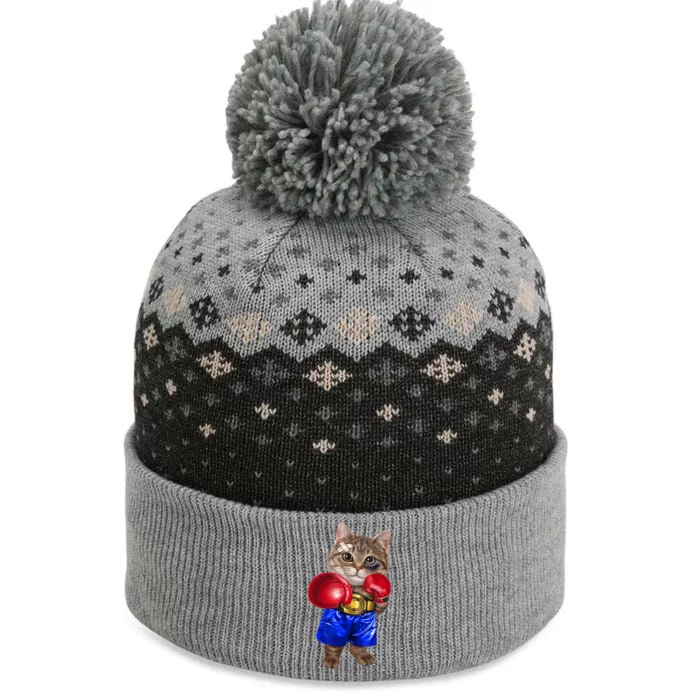 Tabby Cat As Boxing Champion, Boxer The Baniff Cuffed Pom Beanie