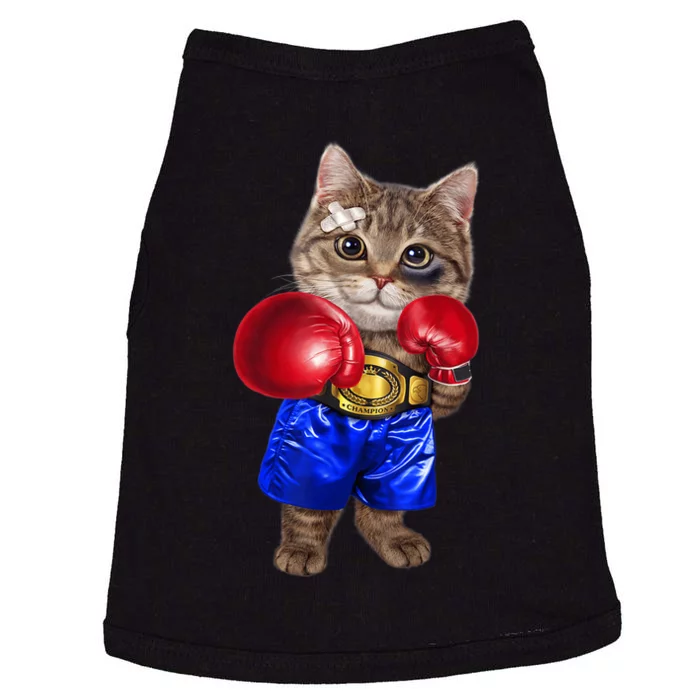 Tabby Cat As Boxing Champion, Boxer Doggie Tank