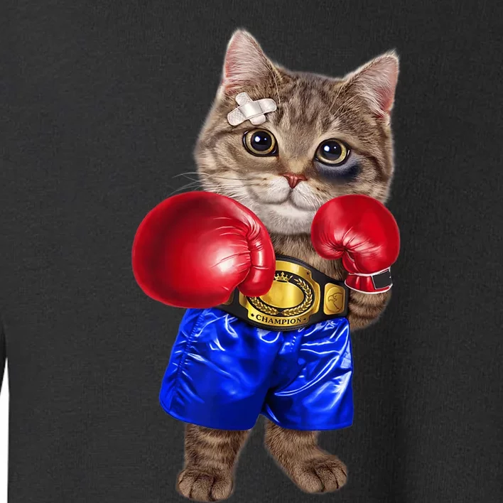 Tabby Cat As Boxing Champion, Boxer Toddler Sweatshirt