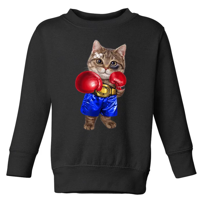 Tabby Cat As Boxing Champion, Boxer Toddler Sweatshirt