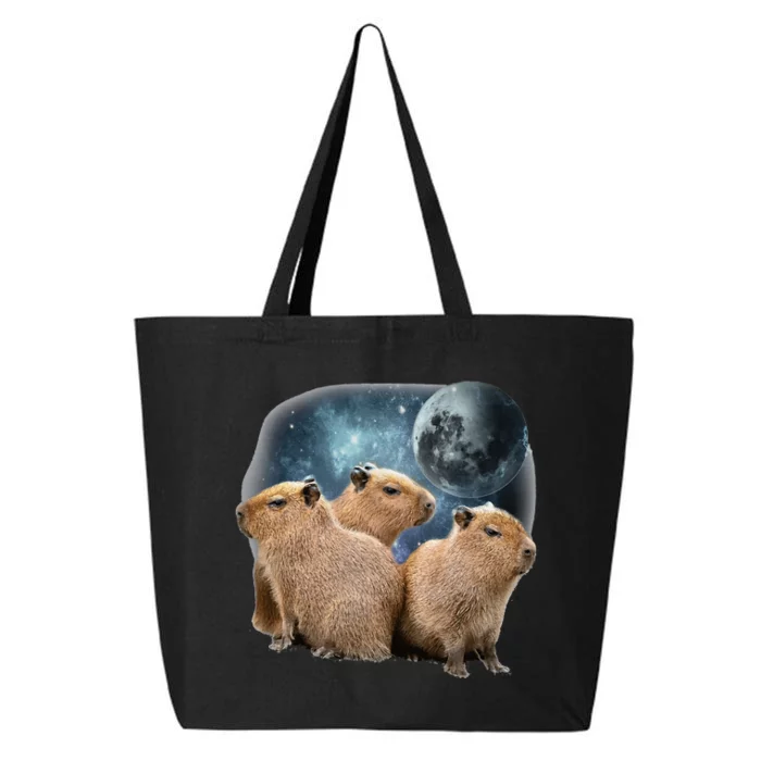 Three Capybaras And Moon Funny Capybara Humor Parody 25L Jumbo Tote