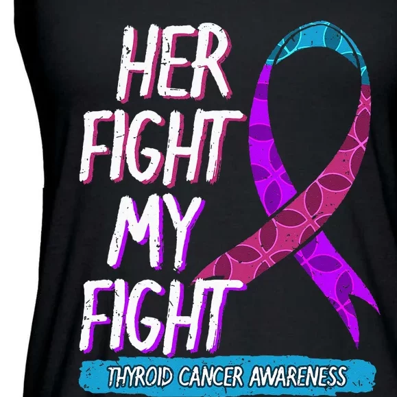 Thyroid Cancer Awareness Ribbon Endocrinologist Gift Idea Ladies Essential Flowy Tank