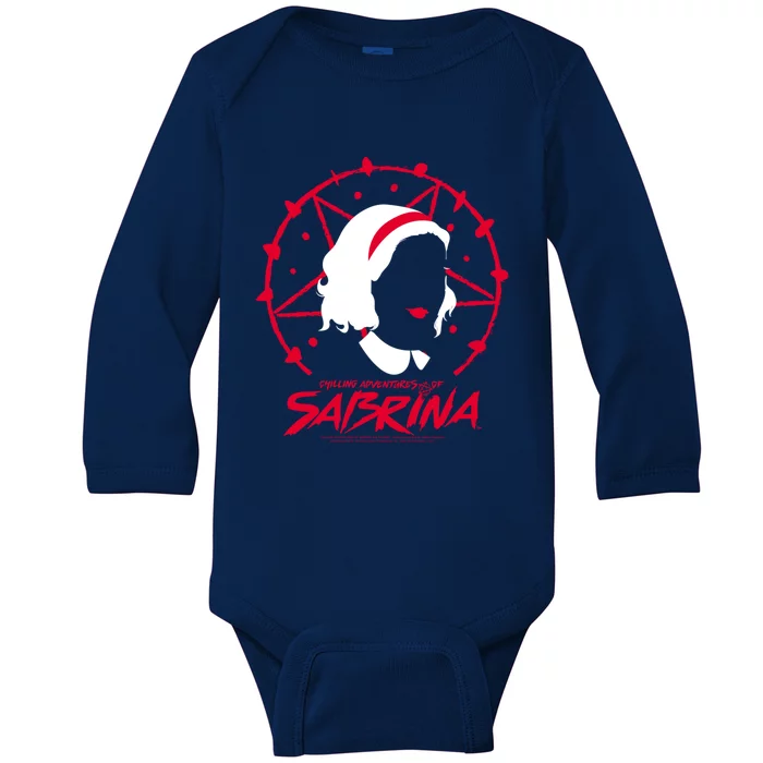 The Chilling Adventures Of Sabrina Pentagram With Sabrina Gift Baby Long Sleeve Bodysuit