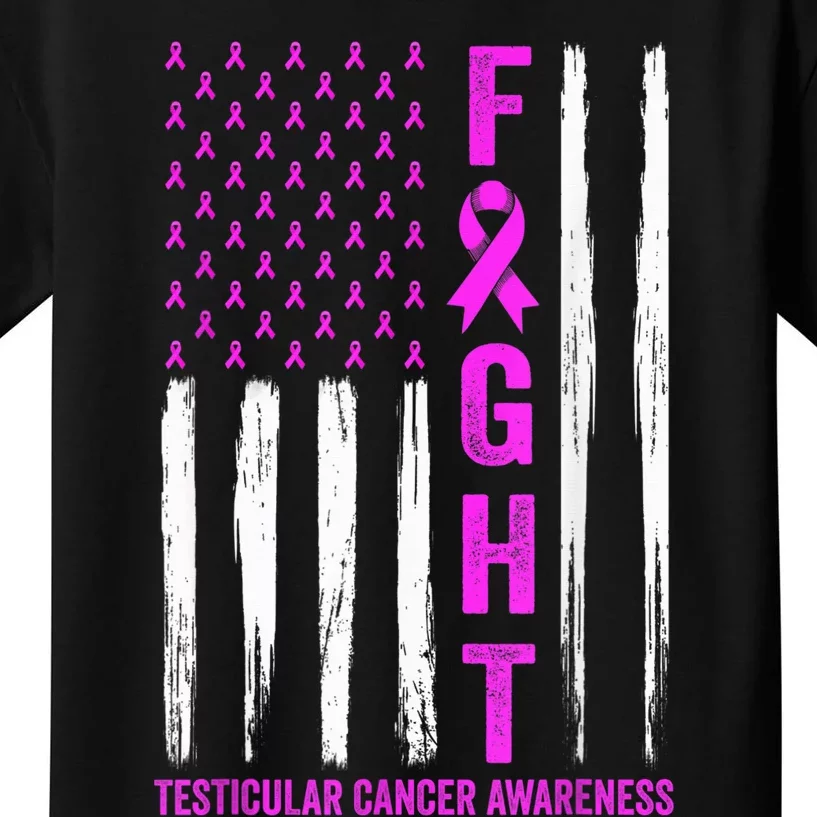 Testicular Cancer Awareness Orchid Ribbon Fight Support Kids T-Shirt