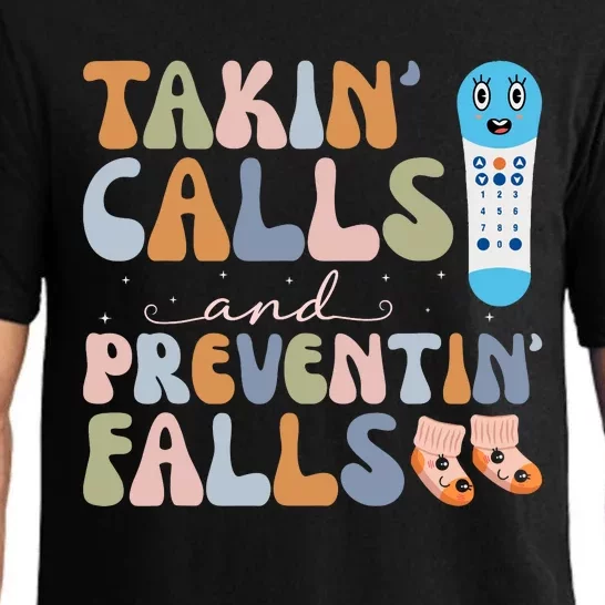 Takin Calls And Preventin Falls Thanksgiving Nurse Pajama Set