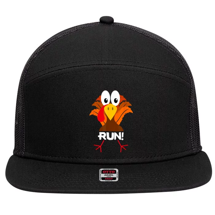 Turkey Costume Adult Running Face Turkey Trot 7 Panel Mesh Trucker Snapback Hat