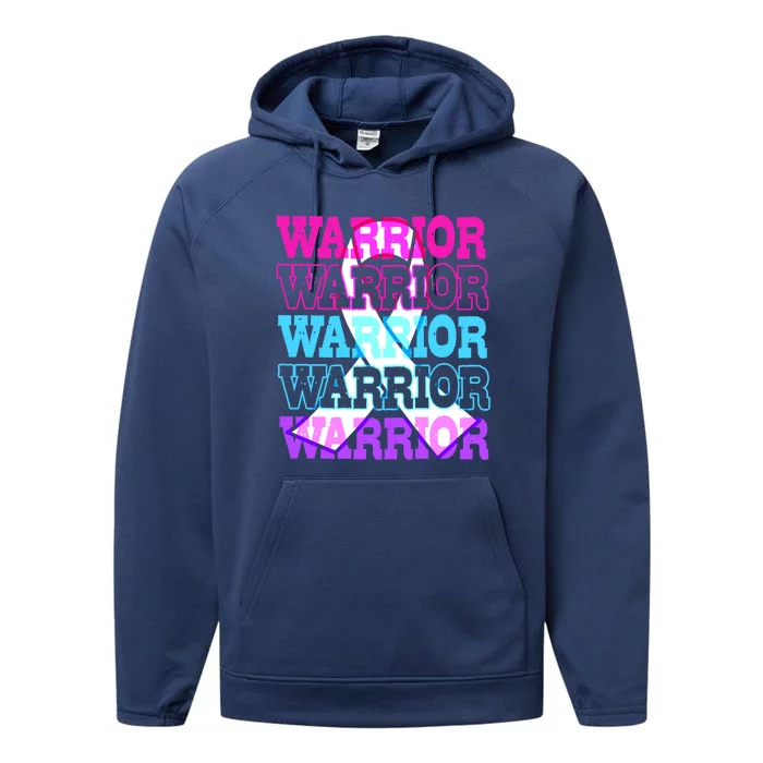 Thyroid Cancer Awareness Thyroid Cancer Warrior Gift Performance Fleece Hoodie