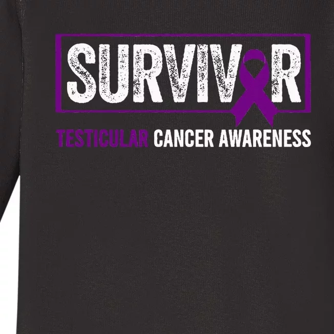 Testicular Cancer Awareness Testicular Cancer Survivor Baby Long Sleeve Bodysuit