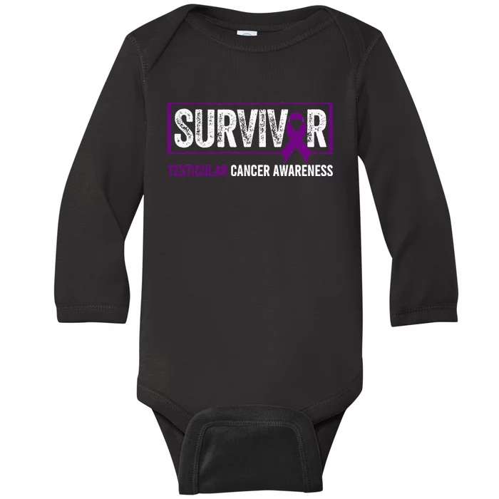 Testicular Cancer Awareness Testicular Cancer Survivor Baby Long Sleeve Bodysuit