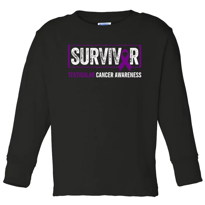 Testicular Cancer Awareness Testicular Cancer Survivor Toddler Long Sleeve Shirt