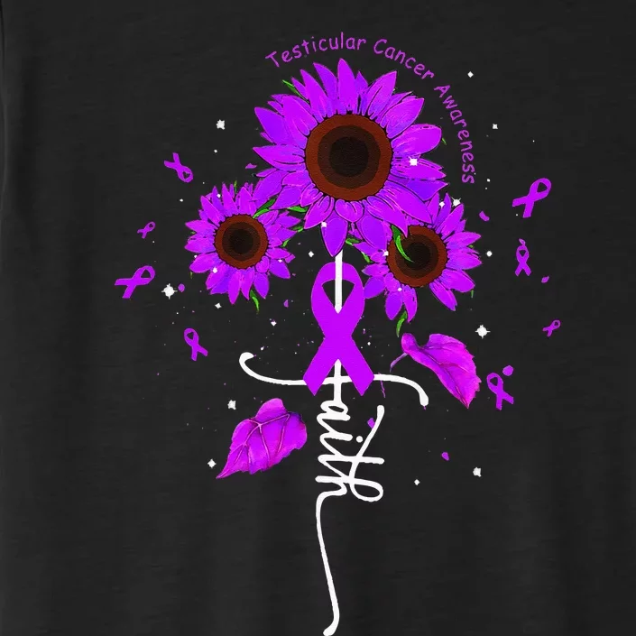 Testicular Cancer Awareness Faith Ribbon Sunflower ChromaSoft Performance T-Shirt