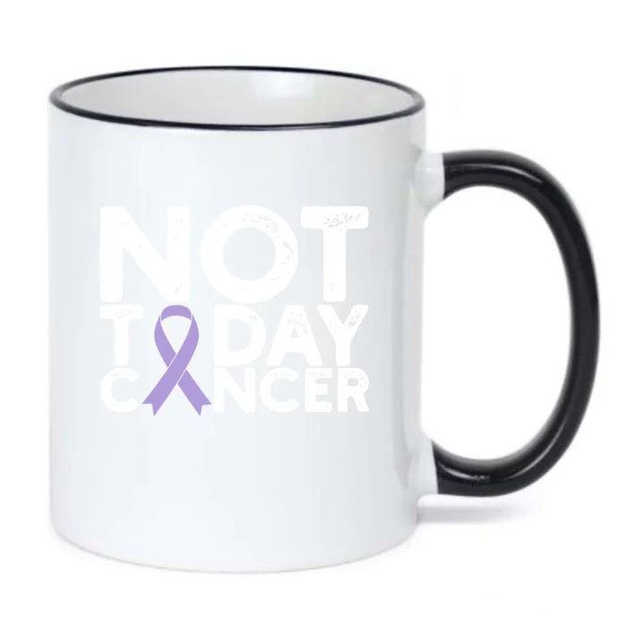 Testicular Cancer Awareness Not Today Cancer Purple Ribbon Gift Black Color Changing Mug