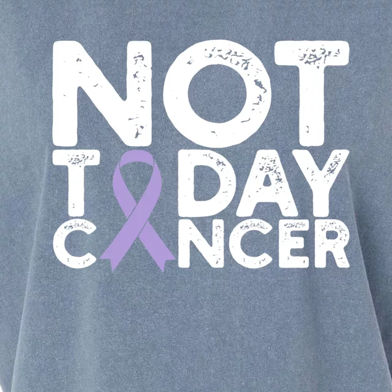 Testicular Cancer Awareness Not Today Cancer Purple Ribbon Gift Garment-Dyed Women's Muscle Tee