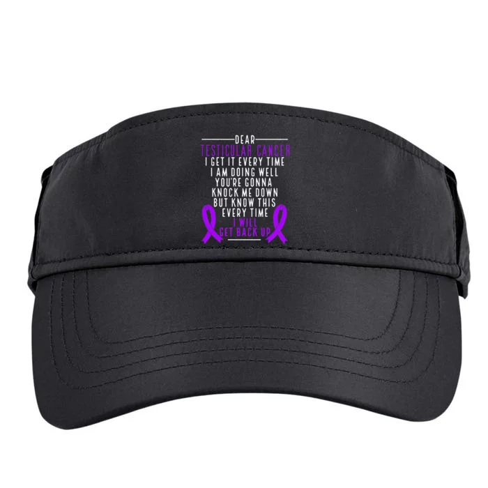 Testicular Cancer Awareness I Will Get Back Up Teal Ribbon Adult Drive Performance Visor