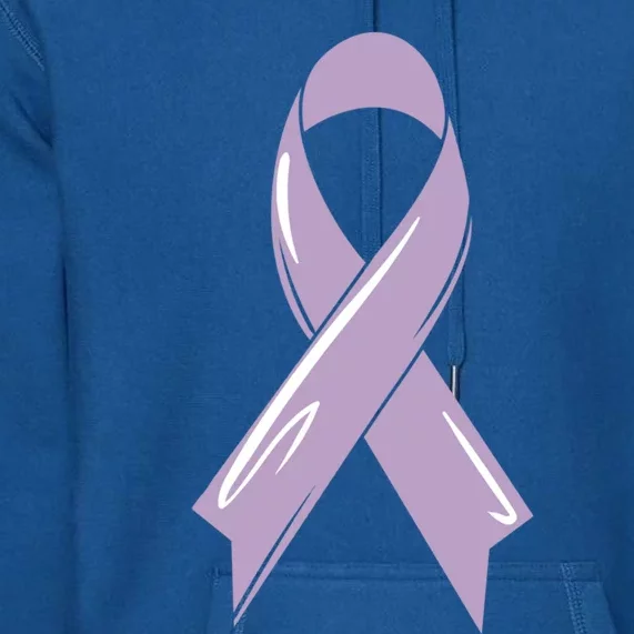 Testicular Cancer Awareness Ribbon Purple Fighter Chemo Gift Premium Hoodie