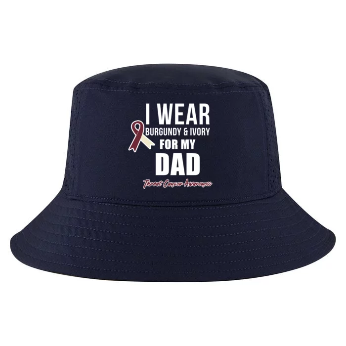 Throat Cancer Awareness Ribbon For My Dad Gift Cool Comfort Performance Bucket Hat