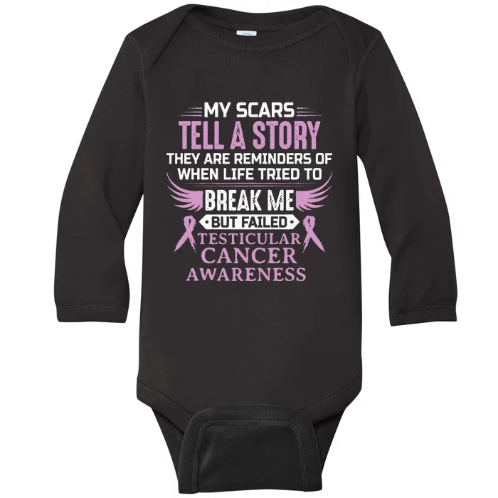 Testicular Cancer Awareness Survivor Support Baby Long Sleeve Bodysuit