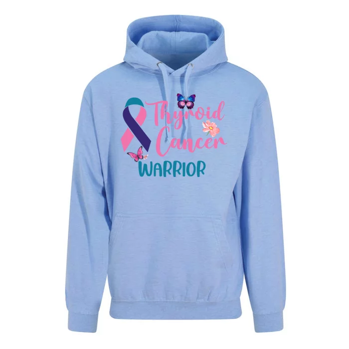 Thyroid Cancer Awareness Butterflies Warrior Ribbon Cute Gift Unisex Surf Hoodie