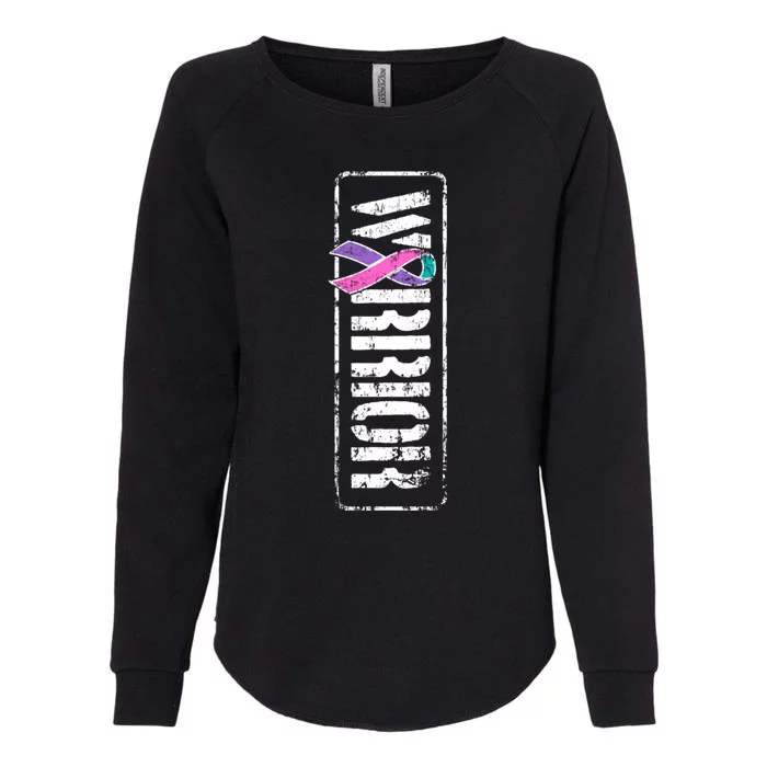 Thyroid Cancer Awareness Gift Sideways Military Warrior Ribbon Gift Womens California Wash Sweatshirt