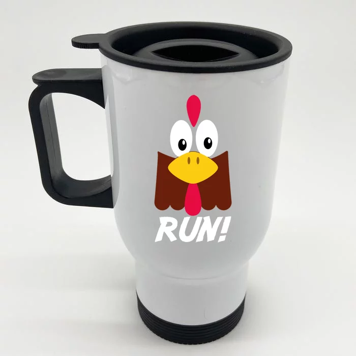 Turkey Costume Adult Running Face Turkey Gift Front & Back Stainless Steel Travel Mug