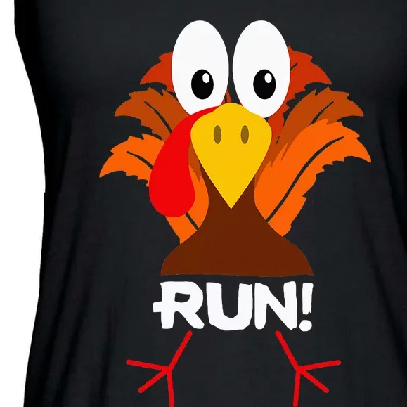 Turkey Costume Adult Running Face Turkey Trot Ladies Essential Flowy Tank