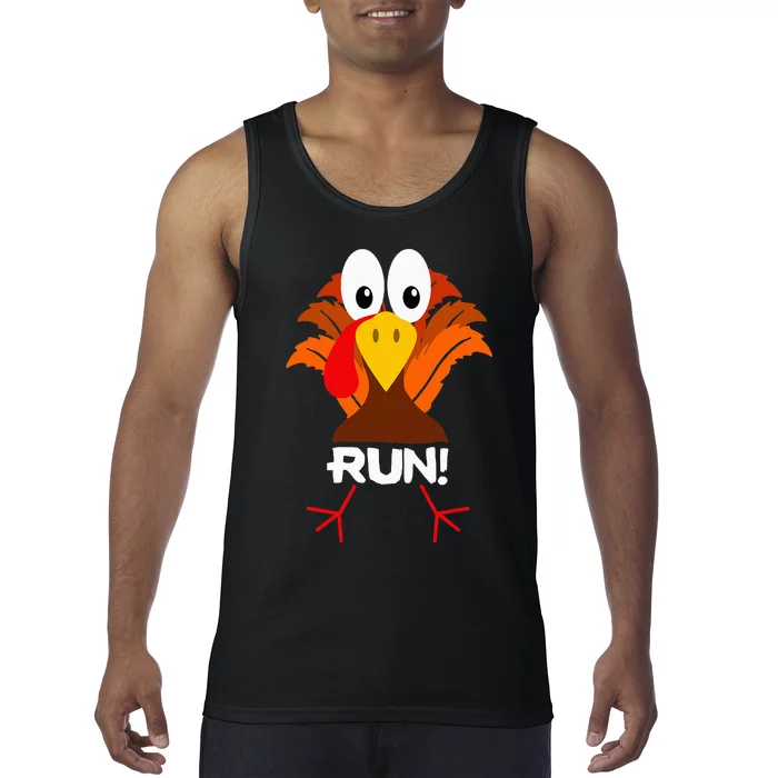 Turkey Costume Adult Running Face Turkey Trot Tank Top