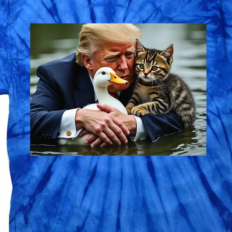 Trump Cat And Duck Memes Christmas Halloween Vote Sign Tie-Dye T-Shirt