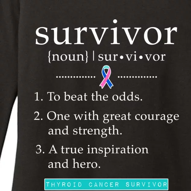 Thyroid Cancer Awareness Thyroid Cancer Survivor Gift Womens CVC Long Sleeve Shirt