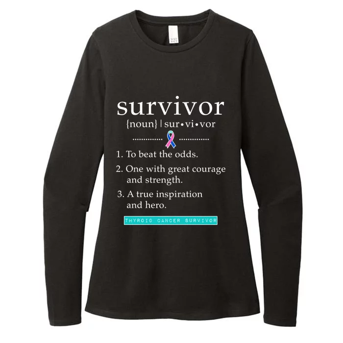 Thyroid Cancer Awareness Thyroid Cancer Survivor Gift Womens CVC Long Sleeve Shirt