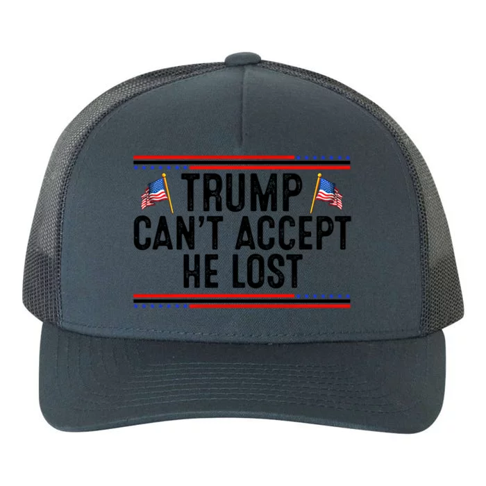 Trump Can't Accept He Lost Trendy Us Flag Vintage Gift Yupoong Adult 5-Panel Trucker Hat