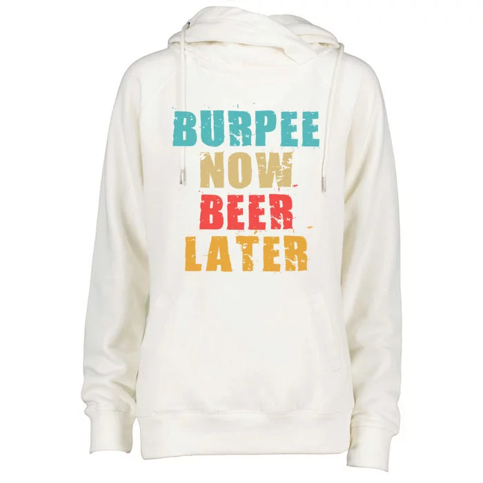 Teal Coral And Yellow Burpee Now Beer Later Adl005c Funny Gift Womens Funnel Neck Pullover Hood