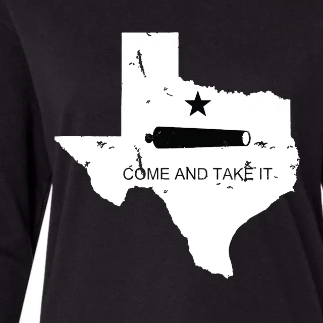 Texas Come And Take It Flag Canon 1836 State Womens Cotton Relaxed Long Sleeve T-Shirt