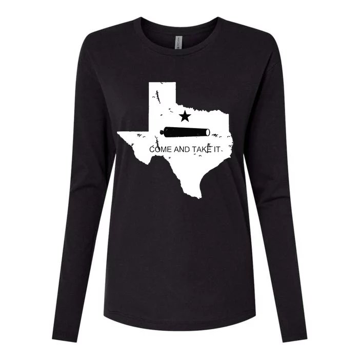 Texas Come And Take It Flag Canon 1836 State Womens Cotton Relaxed Long Sleeve T-Shirt