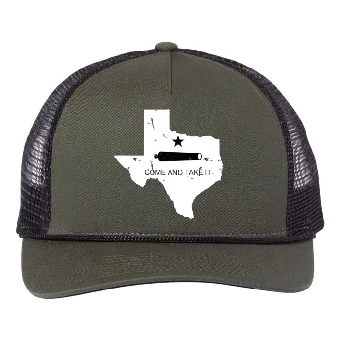 Texas Come And Take It Flag Canon 1836 State Retro Rope Trucker Hat Cap