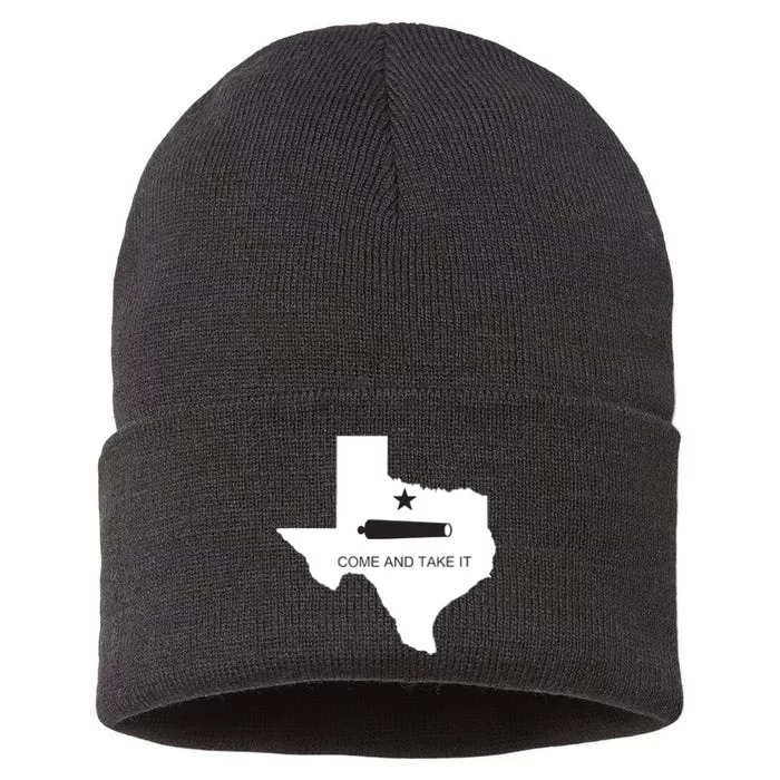 Texas Come And Take It Flag Canon 1836 State Sustainable Knit Beanie