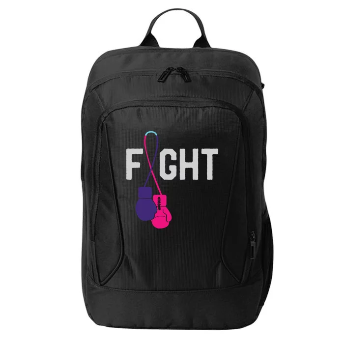 Thyroid Cancer Awareness Day Ribbon Month Survivor Fighter Gift City Backpack