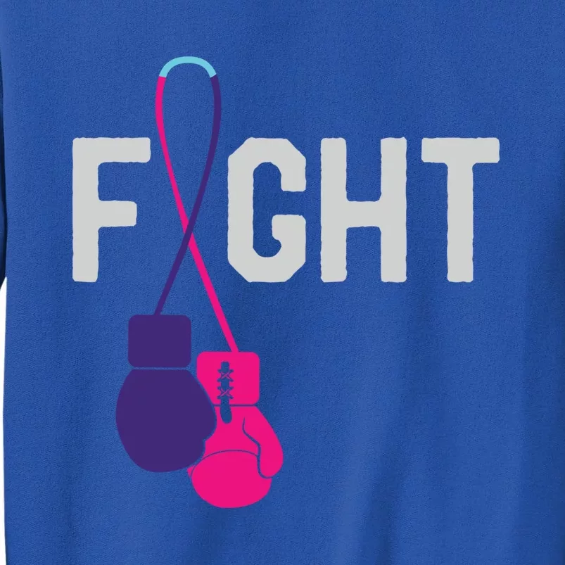 Thyroid Cancer Awareness Day Ribbon Month Survivor Fighter Gift Tall Sweatshirt