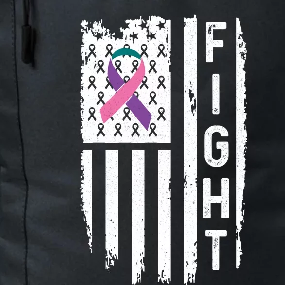 Thyroid Cancer American Flag Awareness Gift Daily Commute Backpack